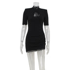 Slim Lace Stitching Hollow Out Cutout Thin Sexy Party Hip Bag Dress Women Bella Mia
