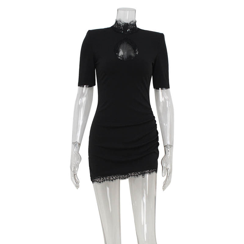 Slim Lace Stitching Hollow Out Cutout Thin Sexy Party Hip Bag Dress Women Bella Mia