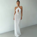 Summer Sexy Cutout Knitted Beach Skirt Bikini Swimsuit Solid Color Dress Women Bella Mia