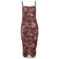 Autumn Women Clothing Retro Sexy Backless Pleated Suspender Printing Dress Bella Mia