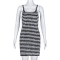 Women Clothing Sexy Slim Strap Contrast Color Sheath Dress Bella Mia