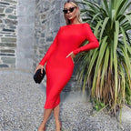 Sexy Dress Women New Backless Long Sleeves Midi Dress for Women Bella Mia