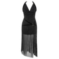 Dress Simple Sexy Halter Bright Silk Sleeveless Slim Fit Slit Dress Women Dress Bella Mia