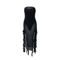 Women Clothing Summer Sexy Tube Top See through Korean Net Stitching Jellyfish Lace Dress