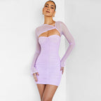 Sexy Pure Design Long Sleeve Elegant Slim Hip Women Dress Bella Mia