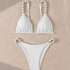 Ladies Sexy Bikini Special Fabric Pearl Accessories Bikini Swimsuit Bella Mia