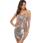 Sexy Backless Tassel Sequ Dress Women Clothing Small Dress Bella Mia