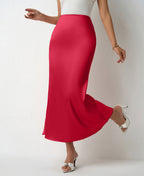 Women Clothing Spring Summer Slim Satin Skirt Satin Mid Length Sheath Fishtail Skirt Bella Mia