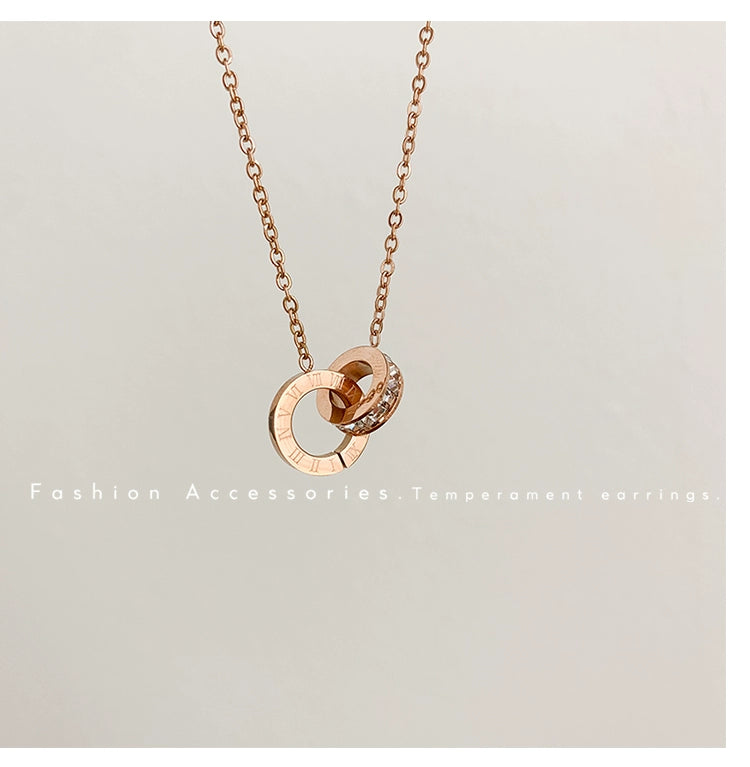 Fashion Ring Buckle Titanium Steel No Fading Girls Necklace Luxlife Brands