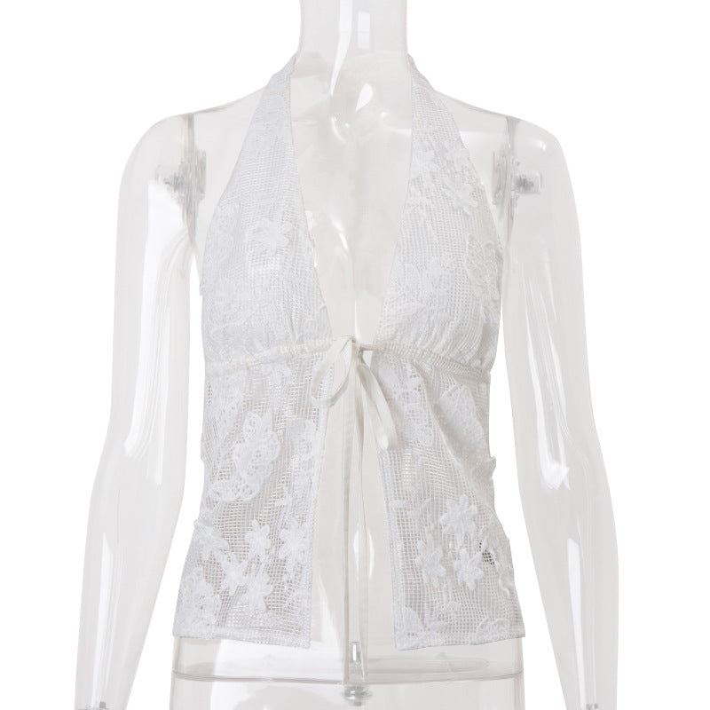 Summer Women Bohemian Vacation Lace Strap Halter Spaghetti Straps Vest Bella Mia
