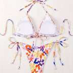 Women Clothing Big Floral Print Halter Sexy Push up Swimsuit Women Bikini Bella Mia