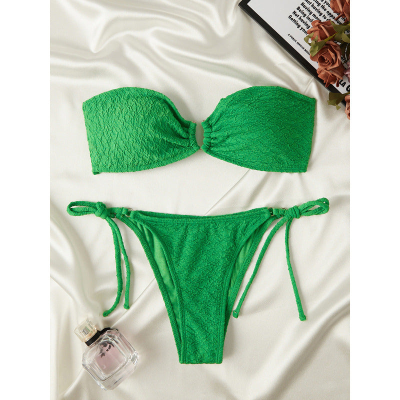 Solid Color Sexy Swimsuit Women Split Bikini