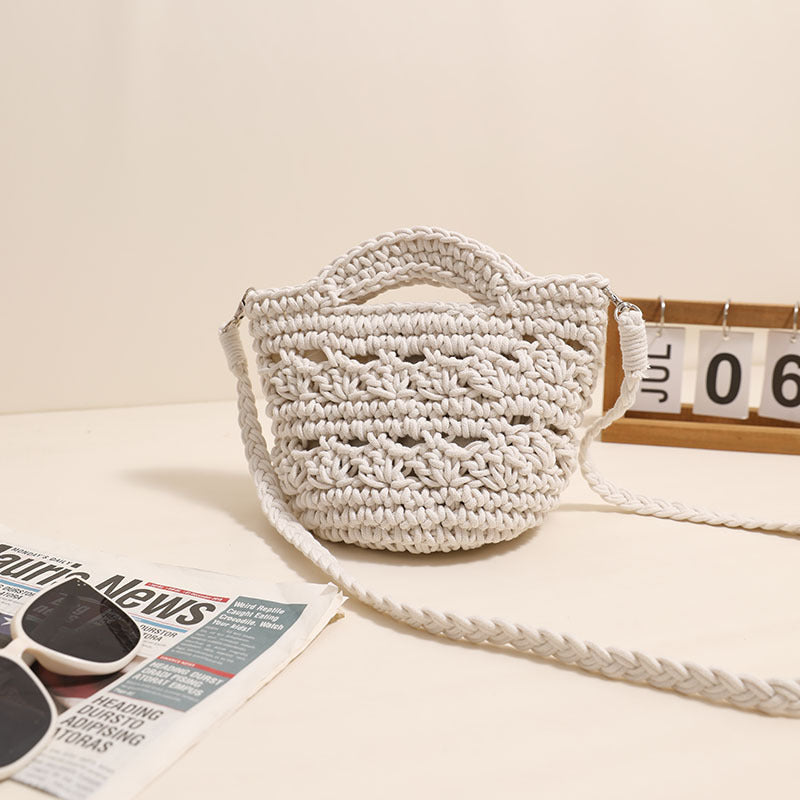 Crossbody Cotton Thread Woven Bag All Matching Hollow Out Cutout Straw Bag Vacation Beach Bag Partysu Women Bag Bella Mia