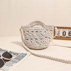 Crossbody Cotton Thread Woven Bag All Matching Hollow Out Cutout Straw Bag Vacation Beach Bag Partysu Women Bag Bella Mia