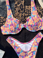 Split Swimsuit Color Printed Steel Bracket Sexy Bikini Swimsuit Bikini Bella Mia