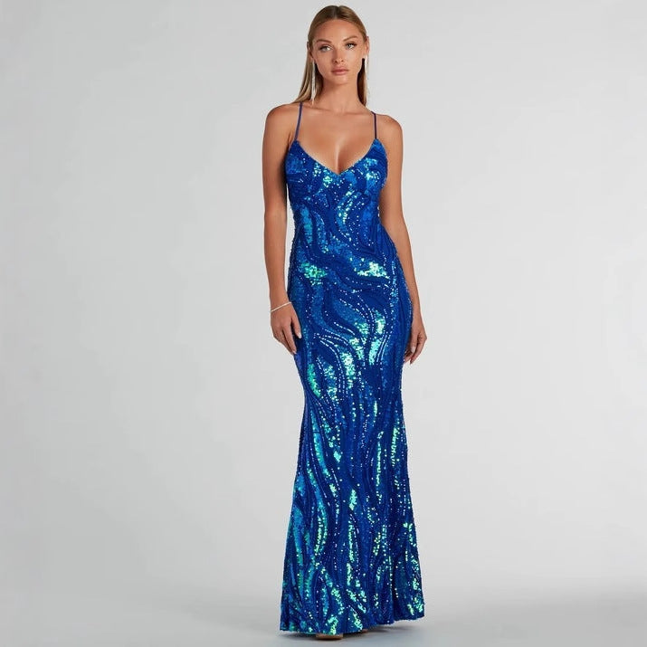Women Party Sequined Sexy Formal Dress Dress Evening Dress Bella Mia