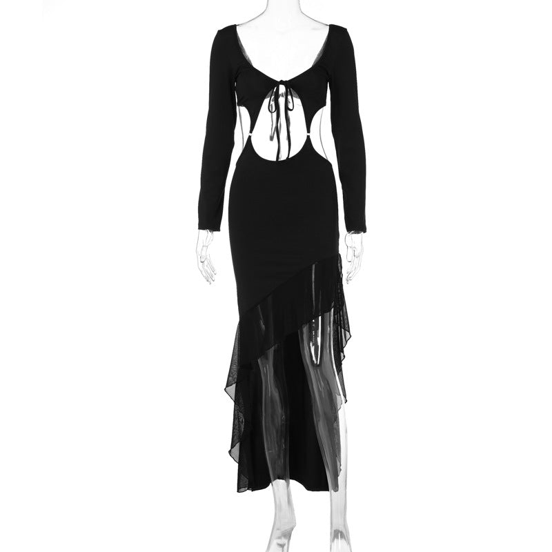Women Clothing Summer Sexy Hollowed Out Wrapped Chest Backless Slim Fit High Waist Dress Bella Mia