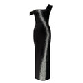 Sexy Single Shoulder Mesh Stitching Rhinestone Hip Bag Bandage Dress Party Dress Bella Mia