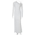 Women Wear Summer Slim Shoulder Twist Solid Color Dress