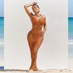 Women Sexy Cup Thong Hollow Out Cutout out Nude Back Halter Three Piece Beach Bella Mia