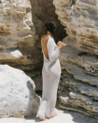 Sexy See Through Backless Slim Fit Comfortable Beach Beach Cover Up Bohemian Woolen Maxi Dress Bella Mia