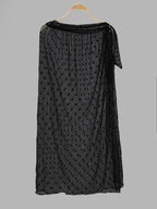 Black Polka Dot Self Tie Long Maxi Dress Dot Mesh Blouse Lady Sexy Bella Mia