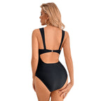Spot Bikini Lace V-neck Bikini High Waist Siamese Conservative Open Back Swimsuit Bella Mia