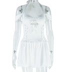Women Clothing Solid Color Dress Sexy Slim Fit Halter Street Short Temperamental Dress Bella Mia