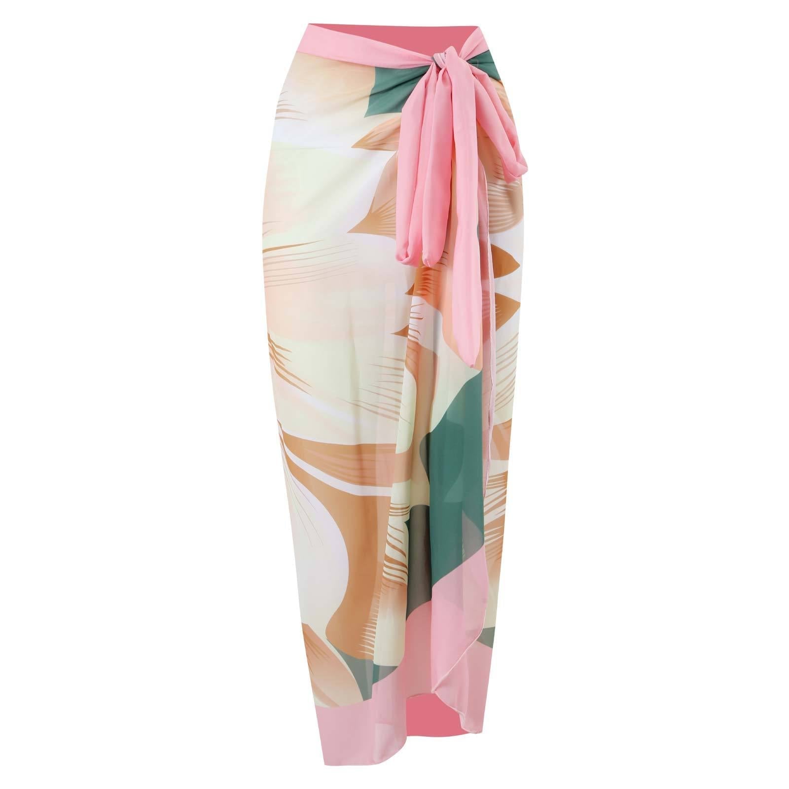 One Piece Women Swimwear Retro Cover Belly Slimming Swimsuit Chiffon Beach Dress Bella Mia