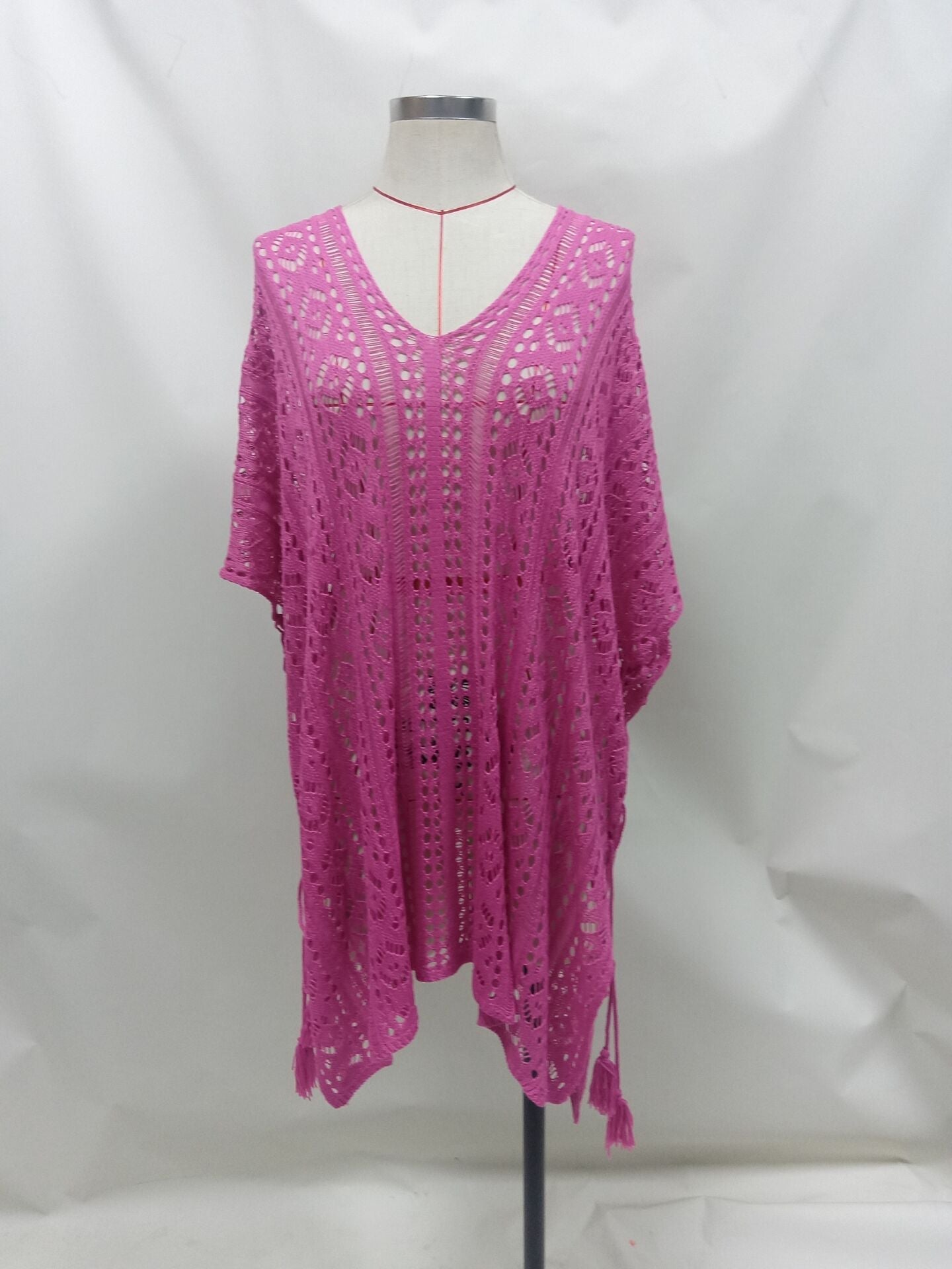 Summer Bikini Sun Protective Blouse Hollow Out Cutout Split Sexy Beach Dress for Women Crochet hook Crochet hook Crochet hook Bella Mia