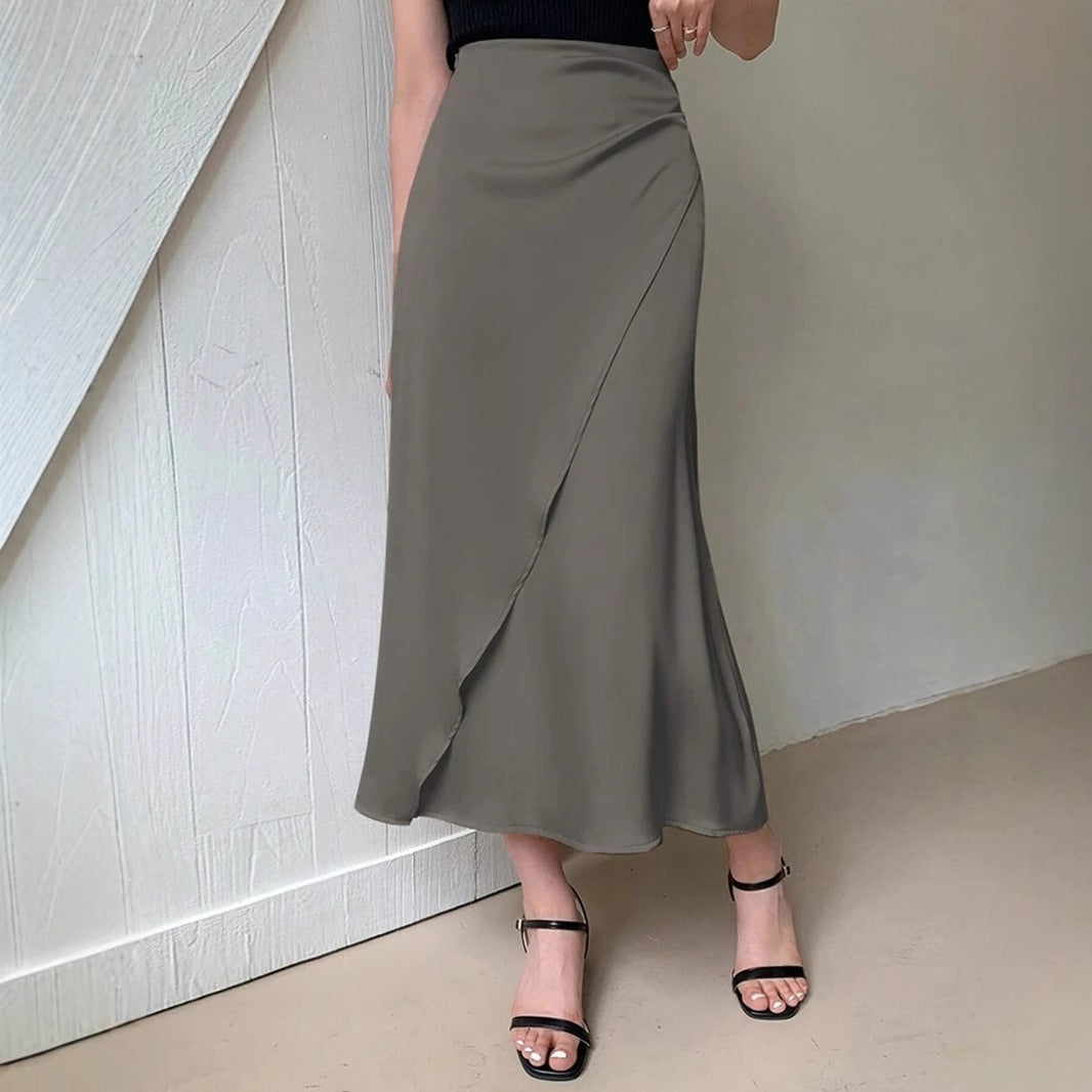 Popular Satin Satin Skirt Mid Length Artificial Silk Skirt Bella Mia