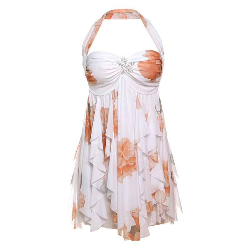 Summer Women Clothing Sexy Halter Backless Irregular Asymmetric Dress Short Dress Women Bella Mia