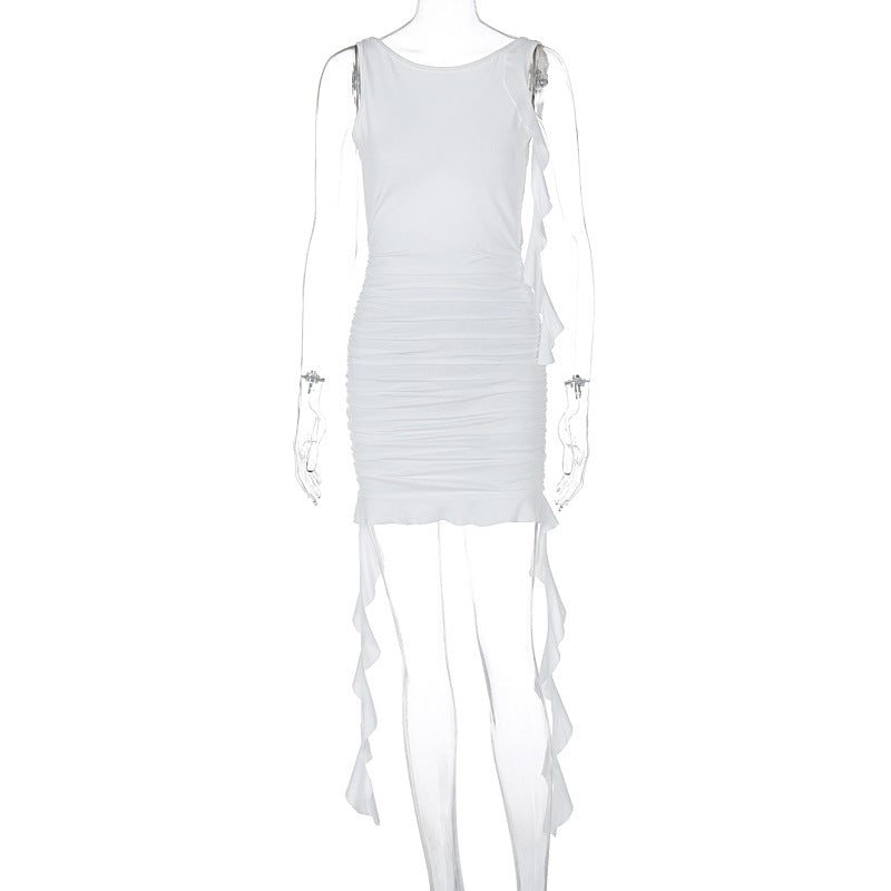Women Clothing Summer Autumn Sexy Backless Slim Fit Pleated Dress Bella Mia