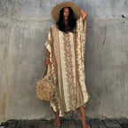 Rayon Snake Pattern Positioning Robe Sun Protection Beach Jacket Blouse Seaside Vacation Dress Women Bella Mia