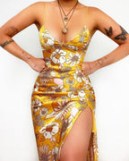Spring Summer Floral Digital Printed Sexy Slim Strap Dress Bella Mia