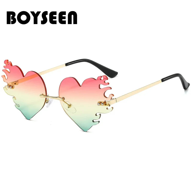 Frameless Heart Sunglasses Gradient Luxlife Brands