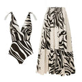 Bow Bandage One Piece Swimsuit Women Beach Vacation Two Piece Sets Skirt Bella Mia