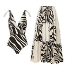 Bow Bandage One Piece Swimsuit Women Beach Vacation Two Piece Sets Skirt Bella Mia