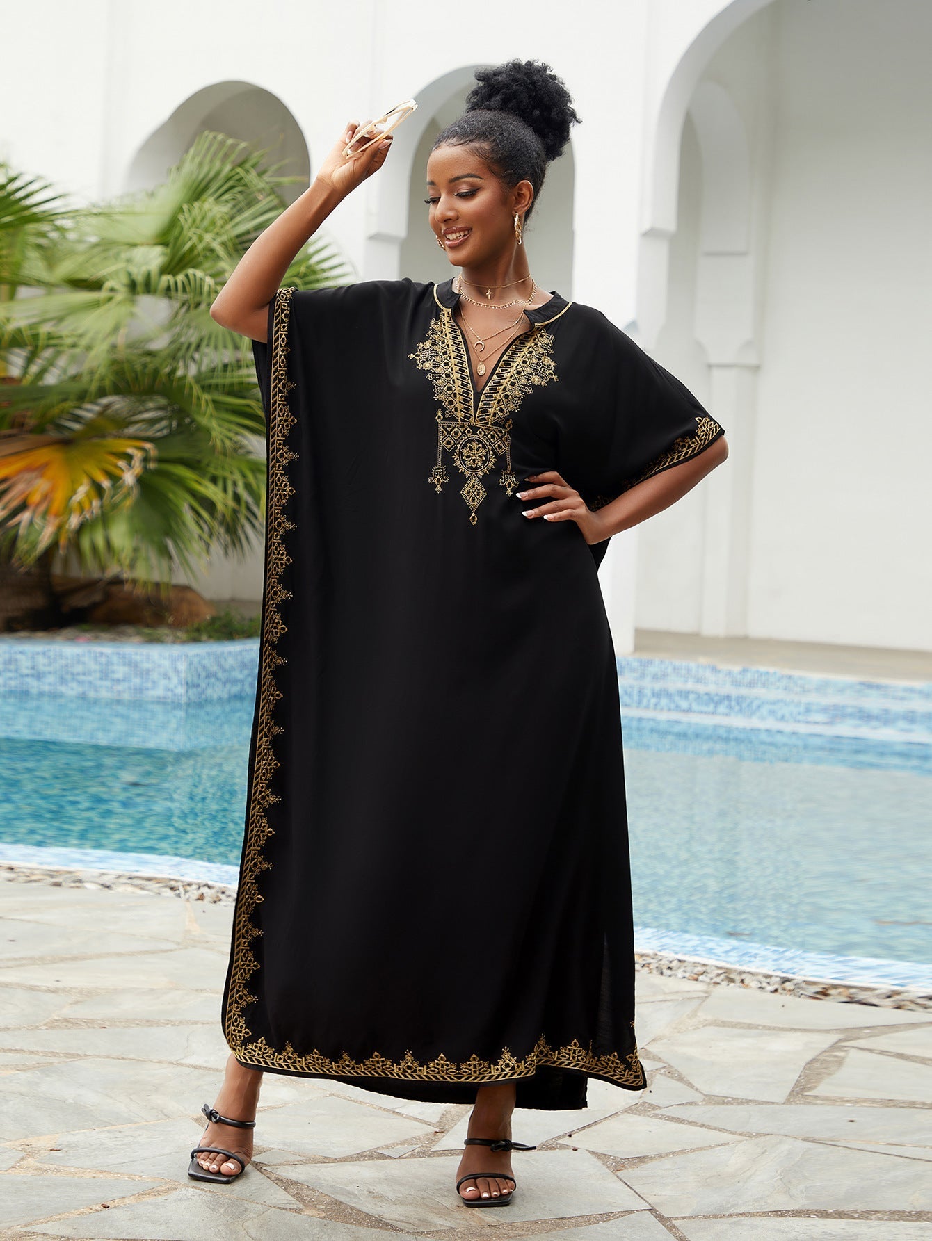 Vacation Beach Blouse Stand Collar Dress Beach Cover Up Swimsuit Outwear Bella Mia