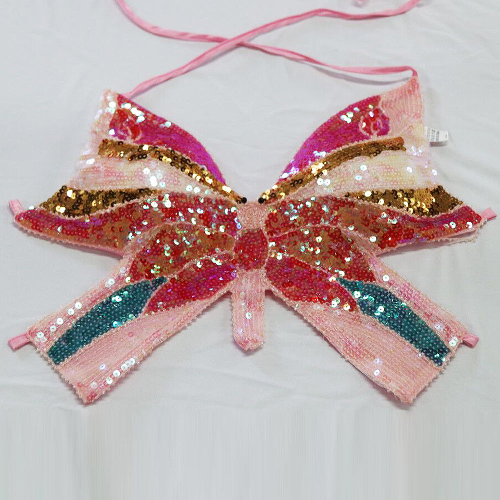 Sequined Performance Show Top Belly Dance Sequined Butterfly Bra DS Nightclub Stage Sequined Butterfly Top Bella Mia
