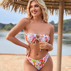 Sexy Bikini Vacation Swimsuit Split Color Hollow Out Cutout Out Strap Backless Sexy Swimsuit Women Spot Bella Mia