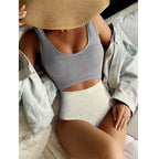 Swimwear Women Slimming Seaside Conservative One Piece Swimsuit Color Matching Swimsuit Bella Mia