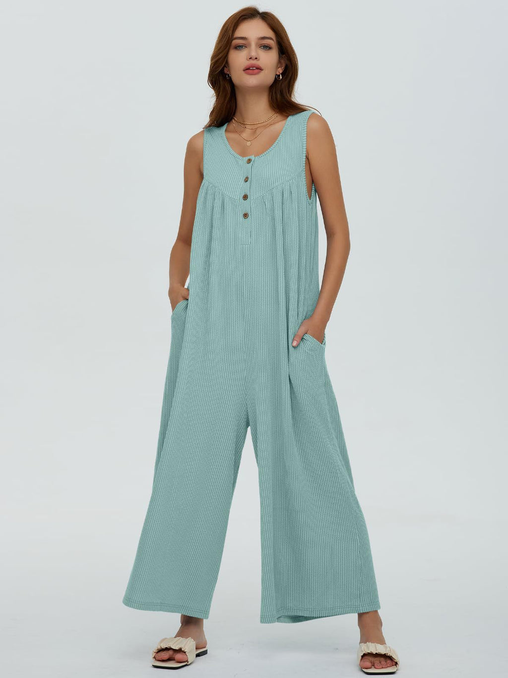 Autumn Winter Women Fresh Casual Women Pocket Jumpsuit Bella Mia