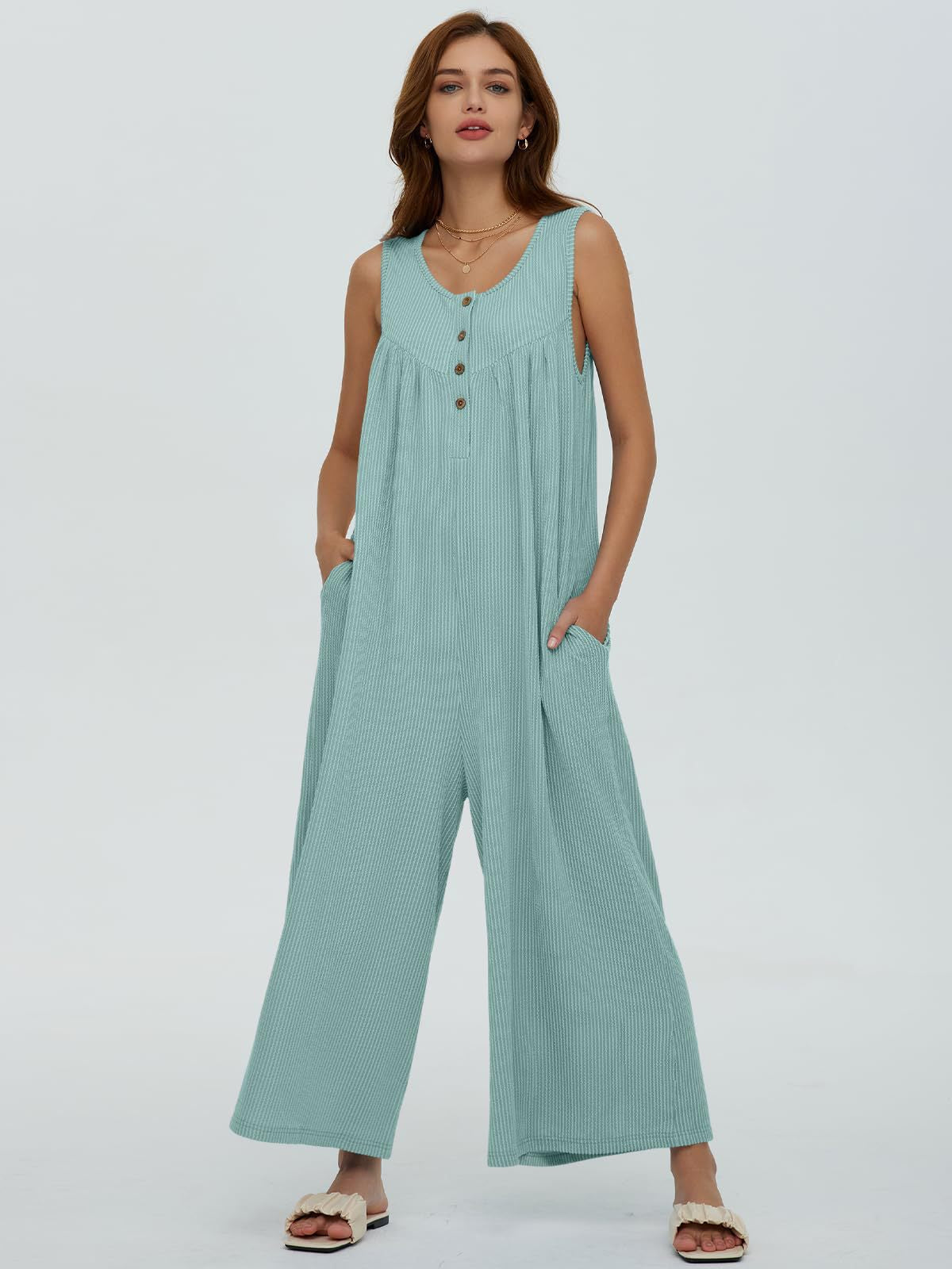 Autumn Winter Women Fresh Casual Women Pocket Jumpsuit Bella Mia