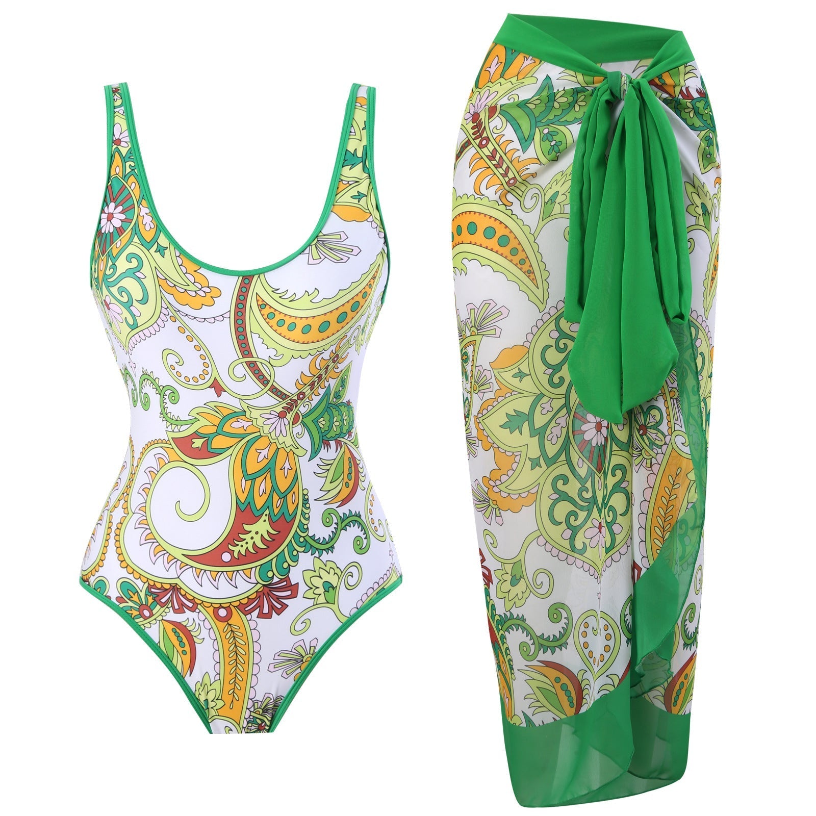 Flying Edge One Piece Women Swimwear Retro Cover Belly Slimming Swimsuit Chiffon Beach Dress Bella Mia