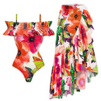 Sexy Swimsuit Retro Spring Swimsuit Bikini Chiffon Beach Skirt Set Bella Mia