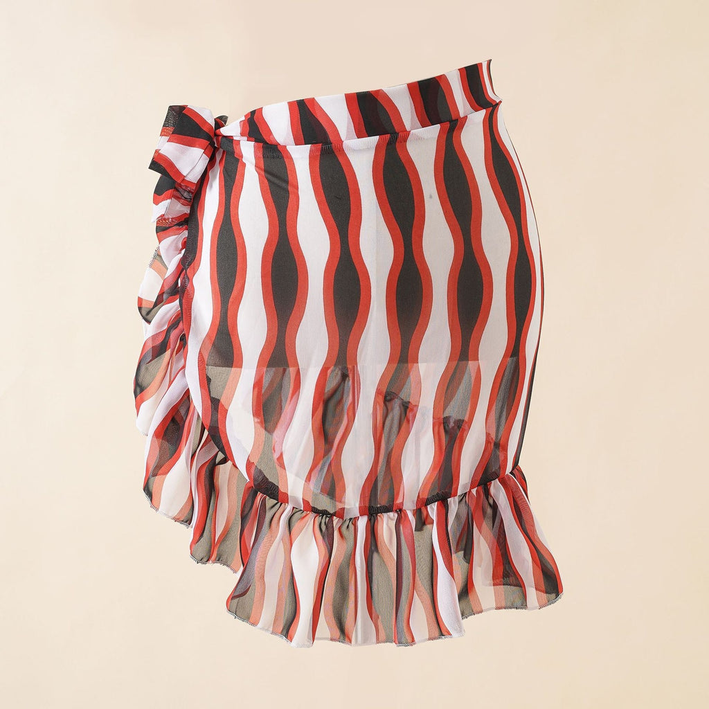 Bikini Sunscreen Chiffon Beach Skirt Leaf Printed Swimsuit Fishtail Skirt Bella Mia