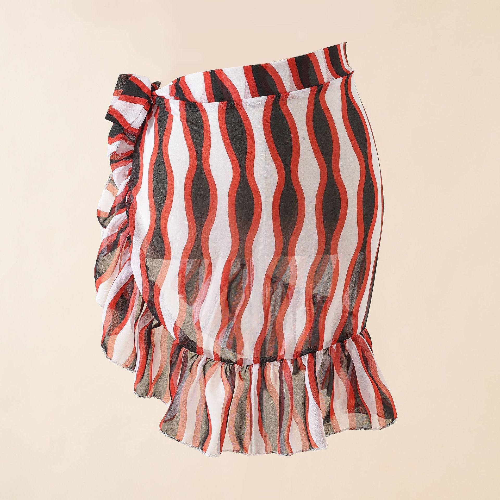 Bikini Sunscreen Chiffon Beach Skirt Leaf Printed Swimsuit Fishtail Skirt Bella Mia