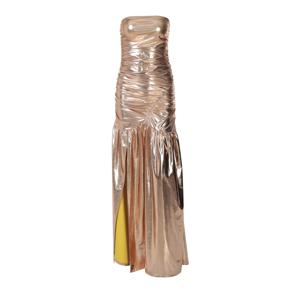 Summer Women Solid Color Sexy Slit Slim Tube Top Dress Bella Mia