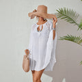 Women Bow Tie Pullover Bikini Swimsuit Blouse Solid Color Loose Sun Proof Clothes Bella Mia